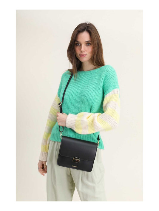 4074B MILENA-CRNA TORBA OD KRAVLJE KOŽE