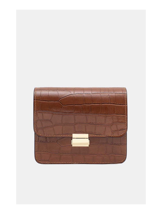 Kožna torba Milena Croco camel – Smeđa, prikaz 1