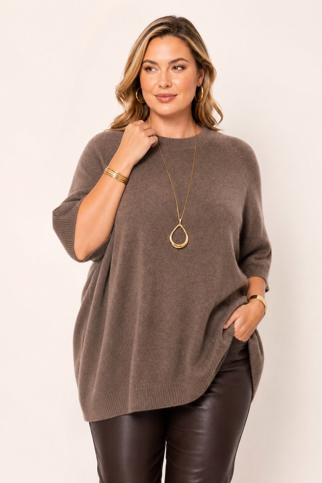 Smeđi oversized džemper – oversized džemper